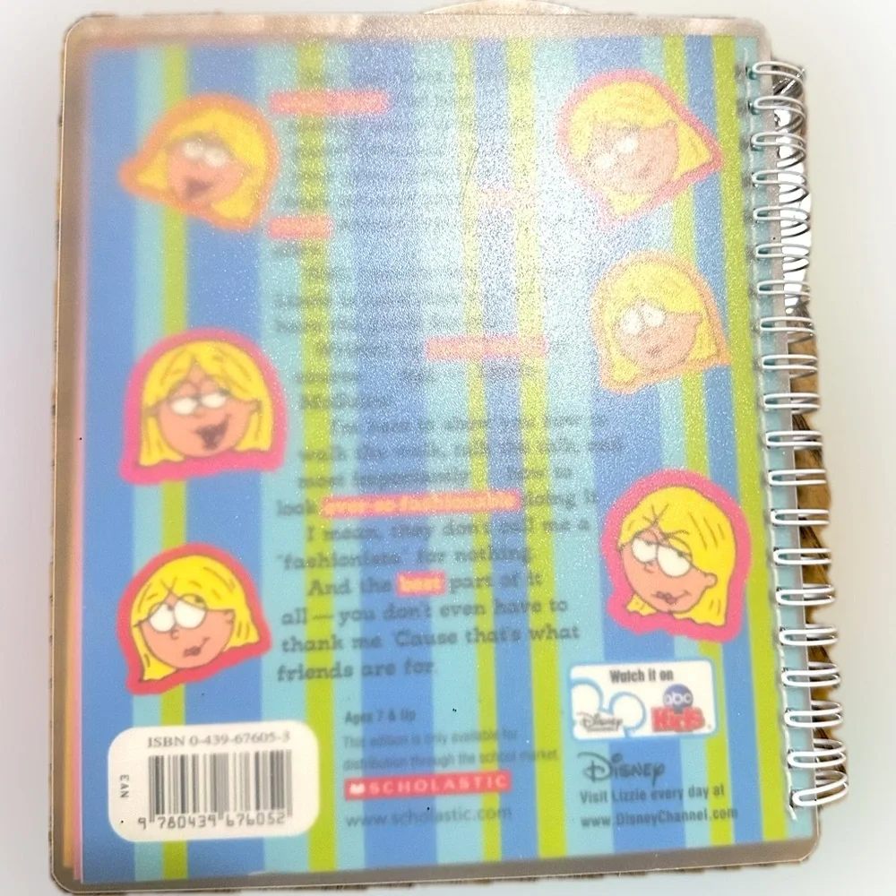VTG 2004 DISNEY LIZZIE MCGUIRE LIFE ACCORDING TO LIZZIE JOURNAL NOTEBOOK STRIPED